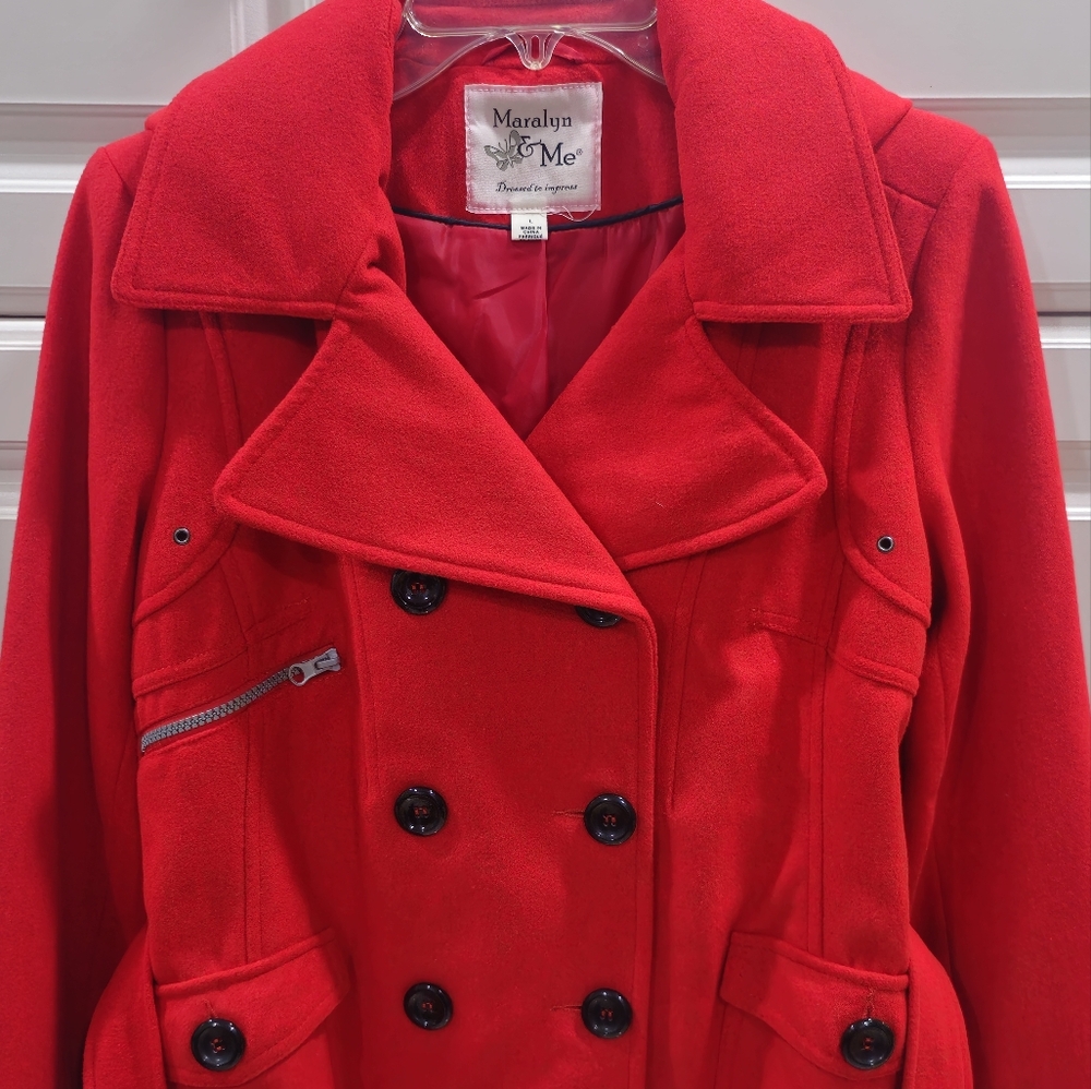Maralyn & Me Belted Wool Trench Coat